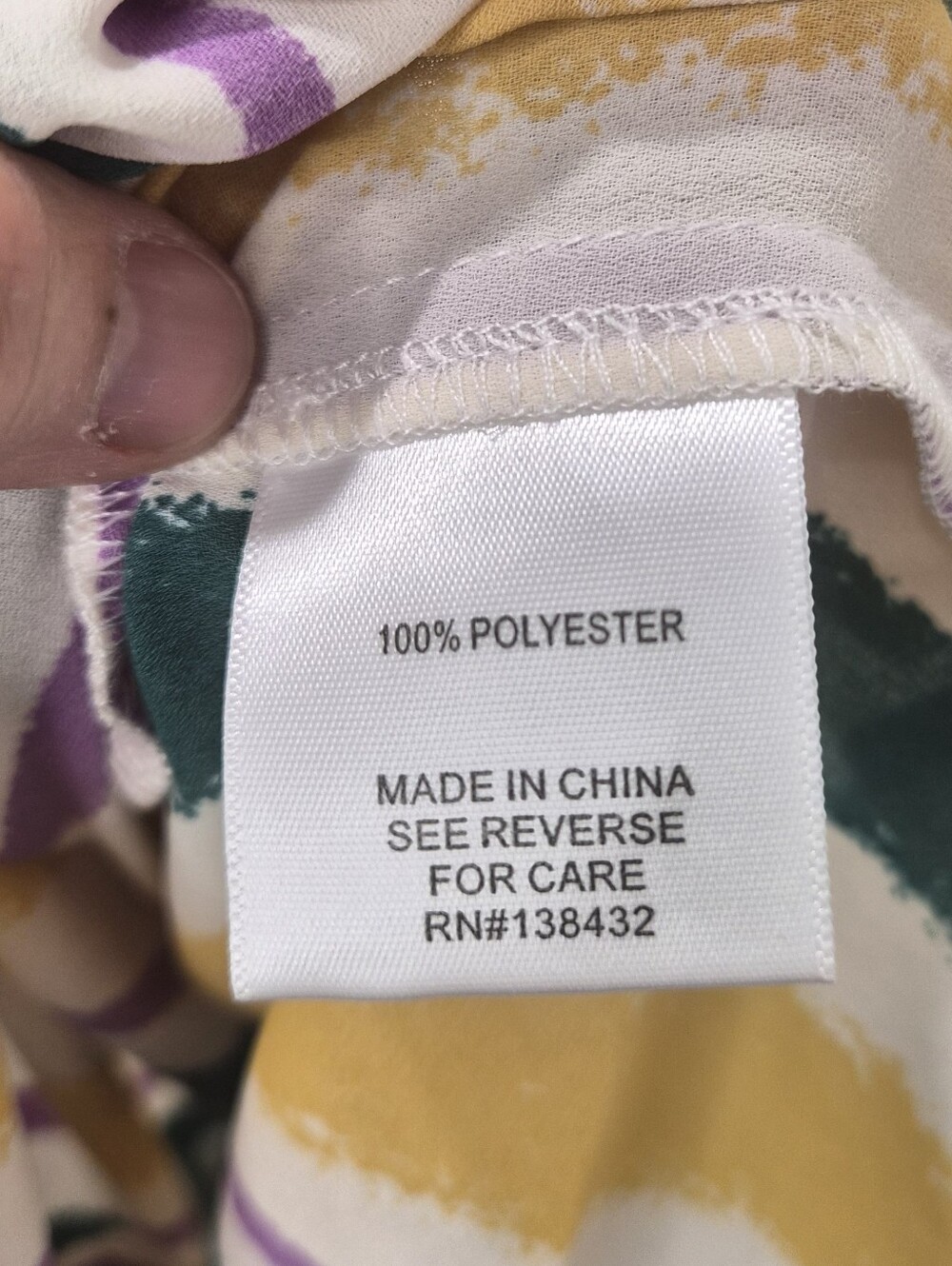 NWT ModCloth Striped‎ Yellow Green Purple Sleeveless Button Front Tank Top XL - Picture 13 of 14